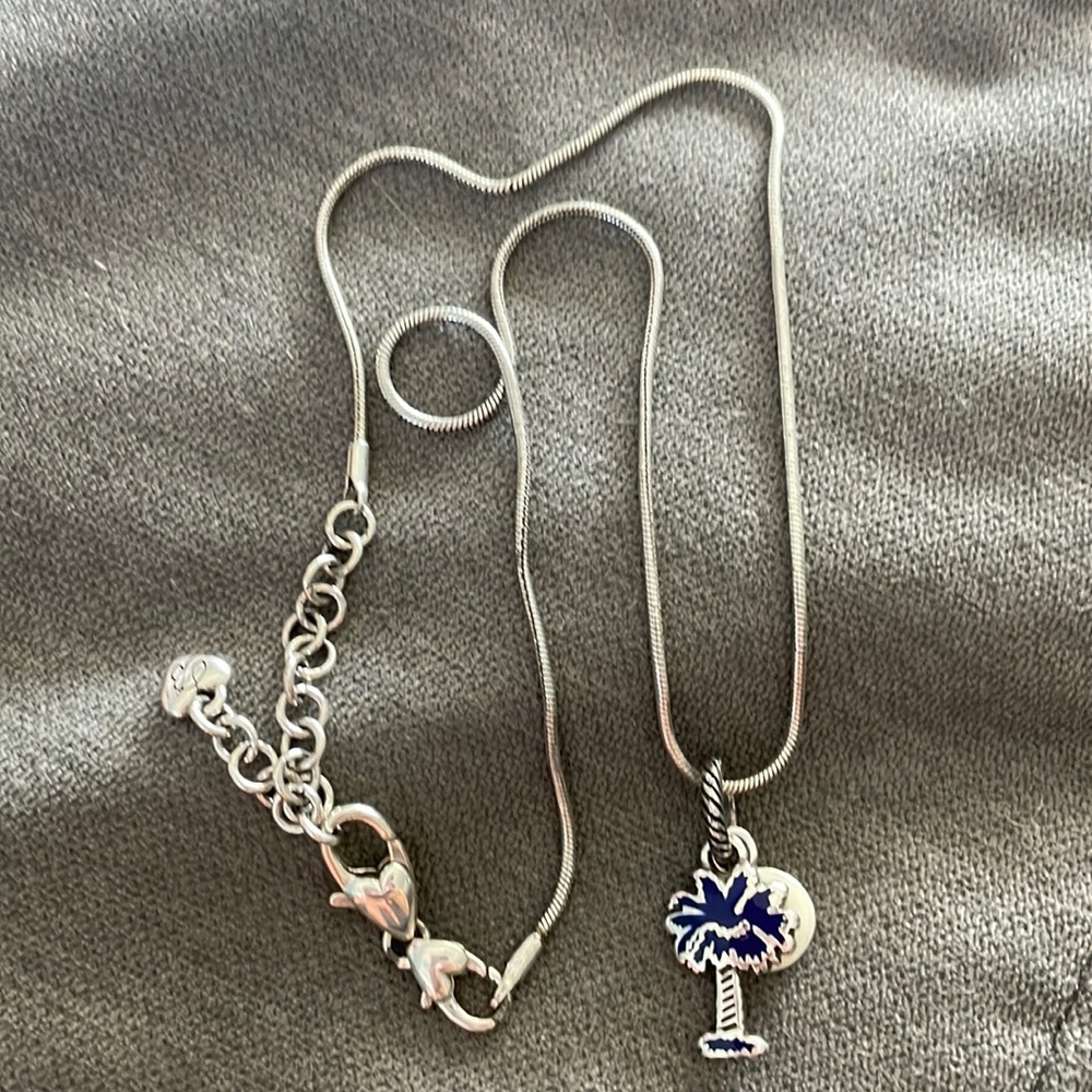 South Carolina palm tree and moon necklace